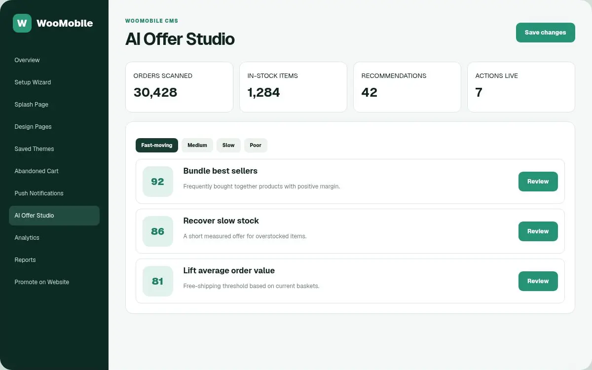 WooMobile AI Offer Studio